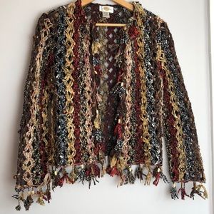 Sandy Starkman open weave knotted jacket